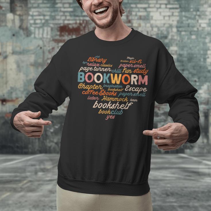 Bookworm Words Heart Book Lover Reader Reading Fun Unisex Sweatshirt