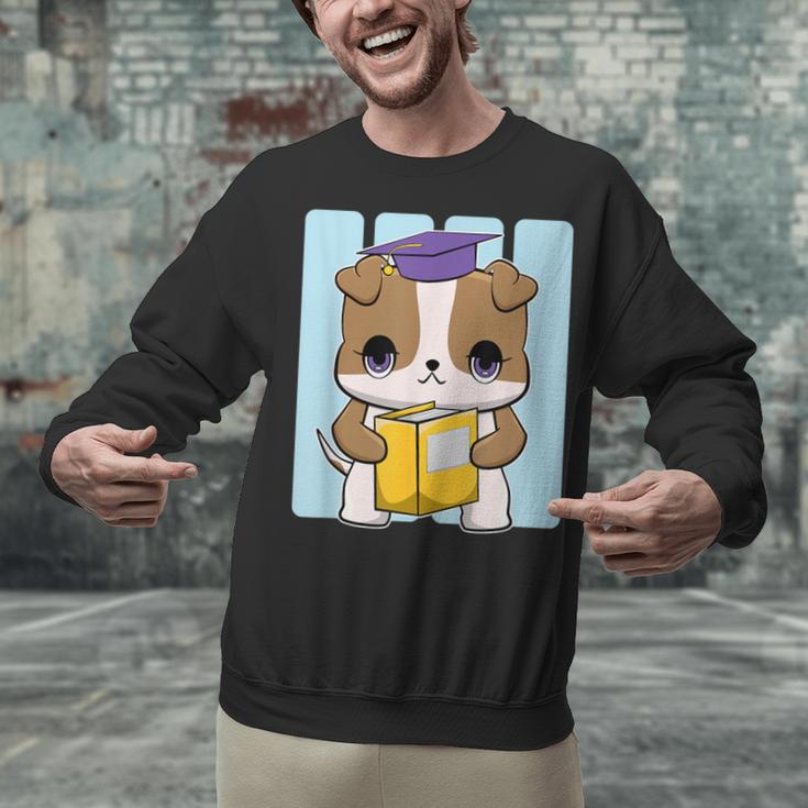 Bulldog Anime Pup Graduation Unisex Sweatshirt