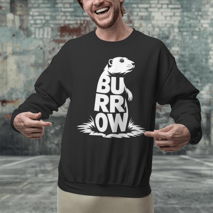 Burrow Prairie Dog Word Art Introvert Nature Retreat Men Women Kids Unisex Sweatshirt