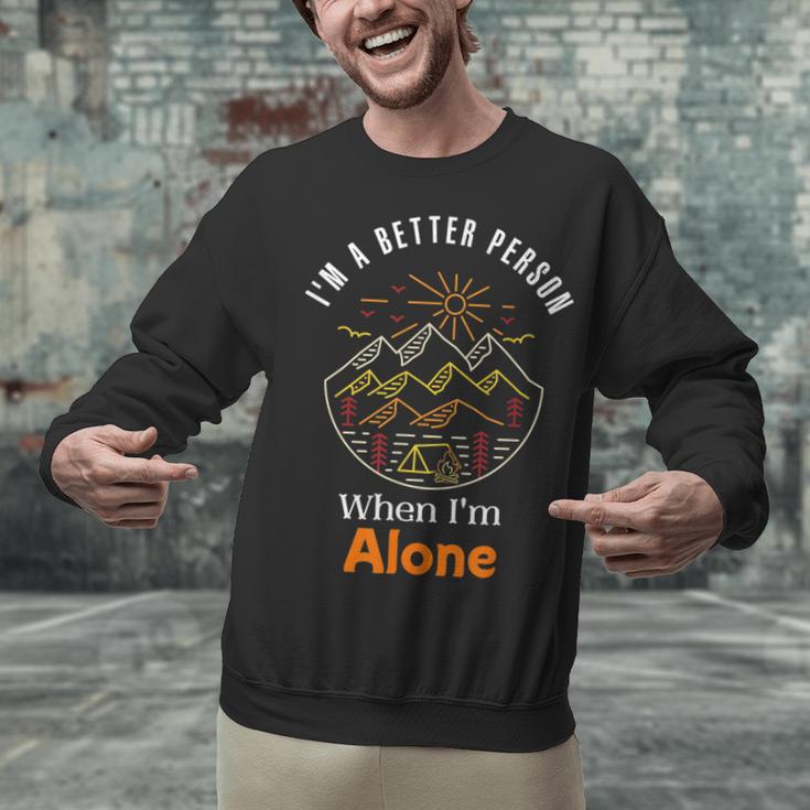 Camping Alone Meme Campfire Introvert Camper Unisex Sweatshirt Camping Alone Meme Campfire Introvert Camper Unisex Sweatshirt