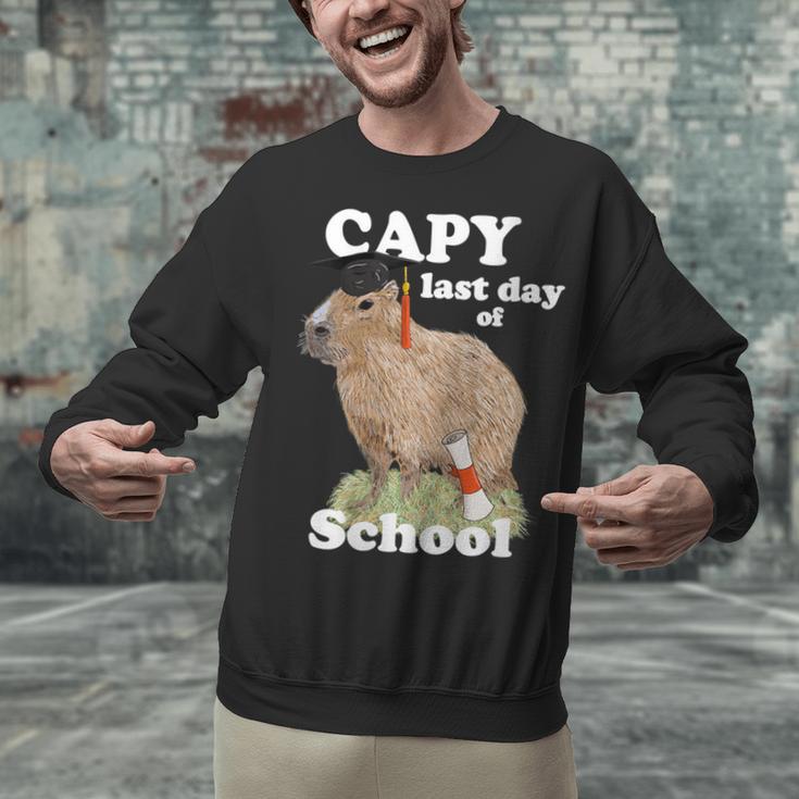 Capy Last Day Of School Capybara Graduation Quote Unisex Sweatshirt