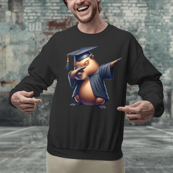 Capybara Graduation Dabbing Capy Wearing Graduate Gown Unisex Sweatshirt