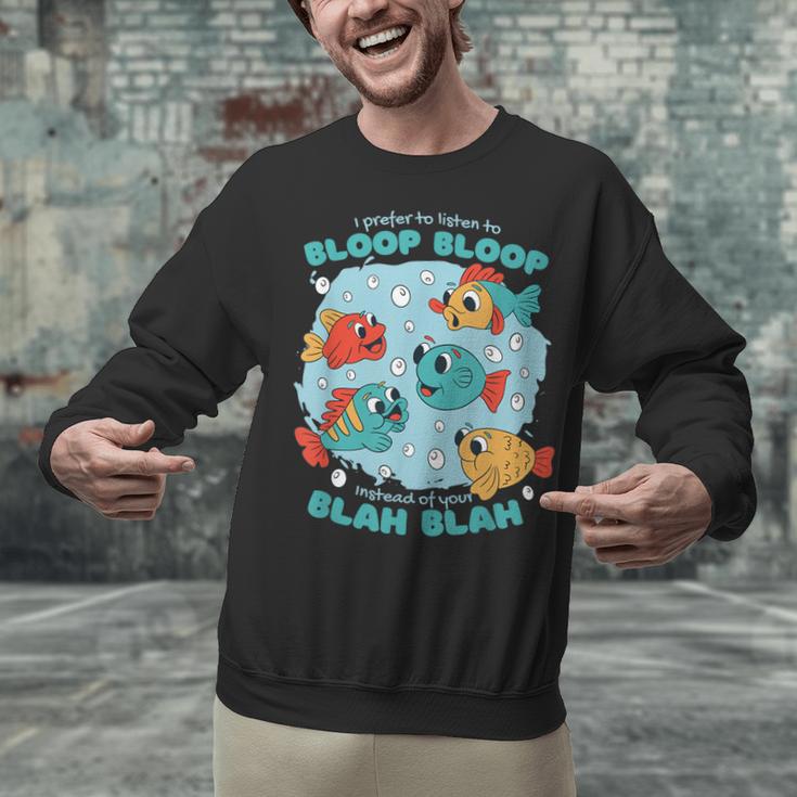 Cartoon Sarcasm Anti-Social Nihilism Introvert Fish Unisex Sweatshirt