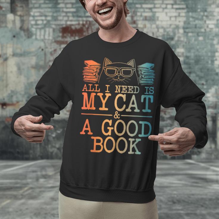 Cat & Book Art For Men Women Cat Librarian Novel Book Lover Unisex Sweatshirt Cat & Book Art For Men Women Cat Librarian Novel Book Lover Unisex Sweatshirt