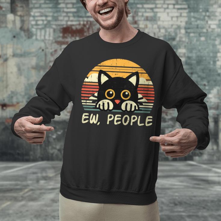Cat Eww People Introvert Meme Women Men Kids Unisex Sweatshirt