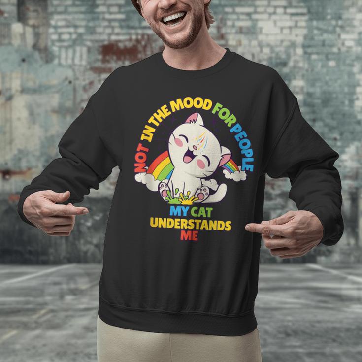 Cat Mom Loves Cats Dad Not In The Mood For People Introvert Unisex Sweatshirt Cat Mom Loves Cats Dad Not In The Mood For People Introvert Unisex Sweatshirt