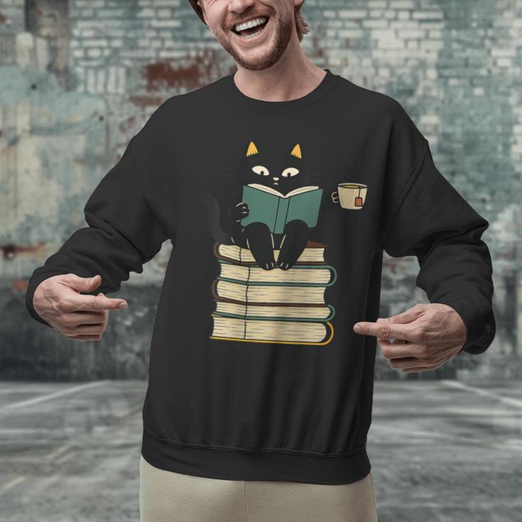 Cat Reading Book Unisex Sweatshirt