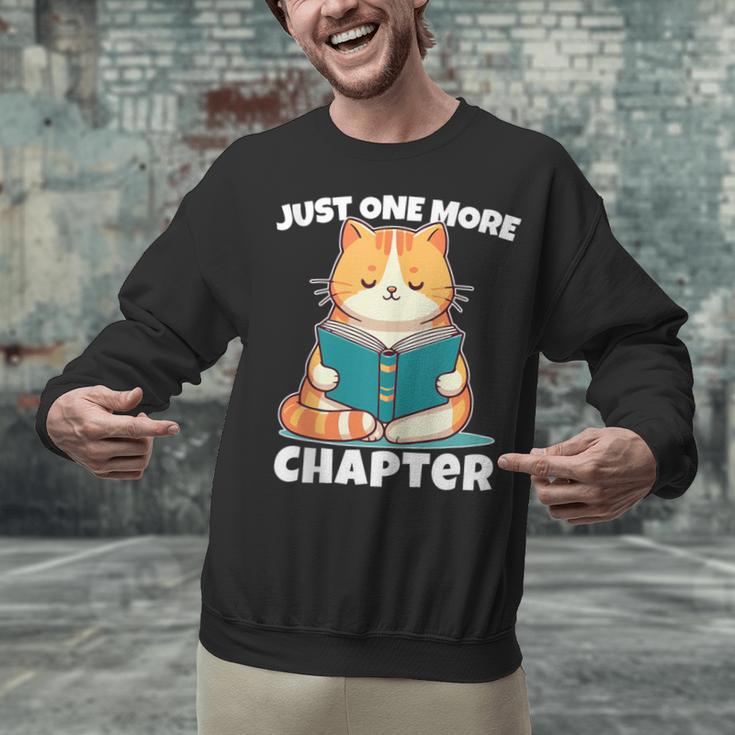 Cat Reading Books Bookworm Read One More Chapter Unisex Sweatshirt