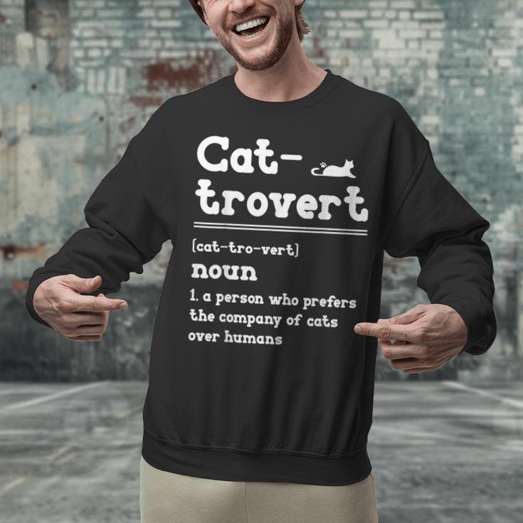 Cat-Trovert Definition Cat Introvert Pet Lover Unisex Sweatshirt