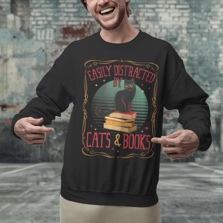 Cats And Books Lover Reading Literary Feline Humor Unisex Sweatshirt Cats And Books Lover Reading Literary Feline Humor Unisex Sweatshirt
