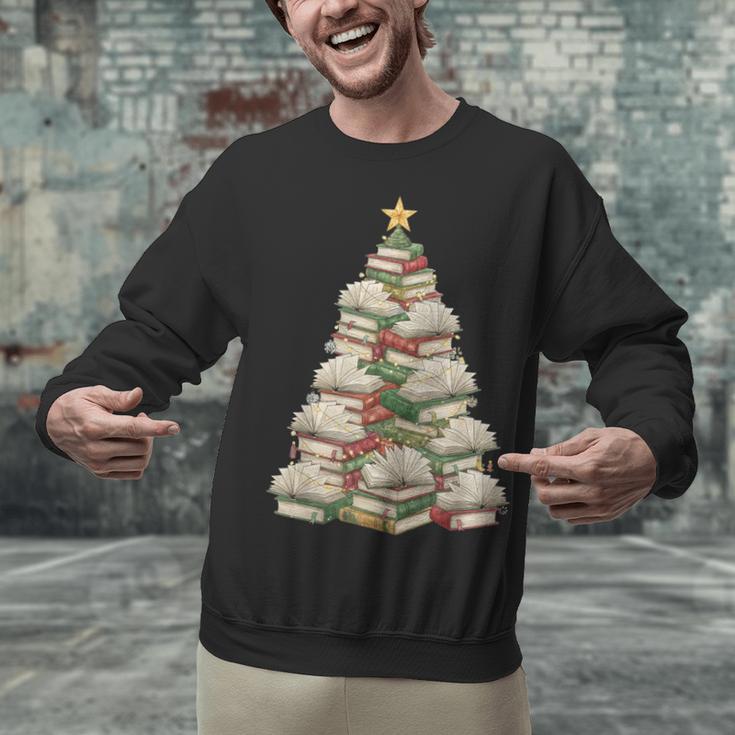 Christmas Book Tree Teacher Book Lover Xmas Librarian Unisex Sweatshirt