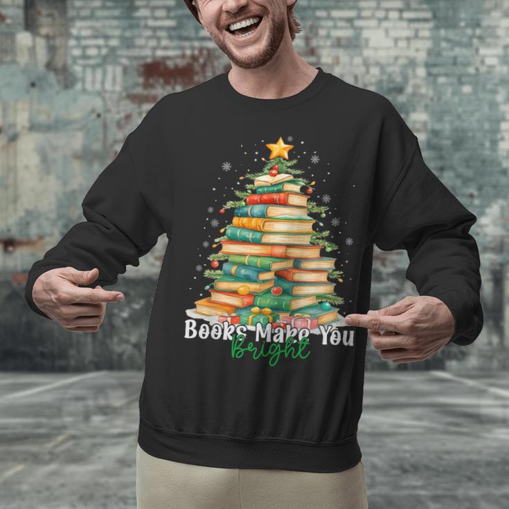 Christmas Books Make You Bright Librarian Teacher Book Lover Unisex Sweatshirt Christmas Books Make You Bright Librarian Teacher Book Lover Unisex Sweatshirt