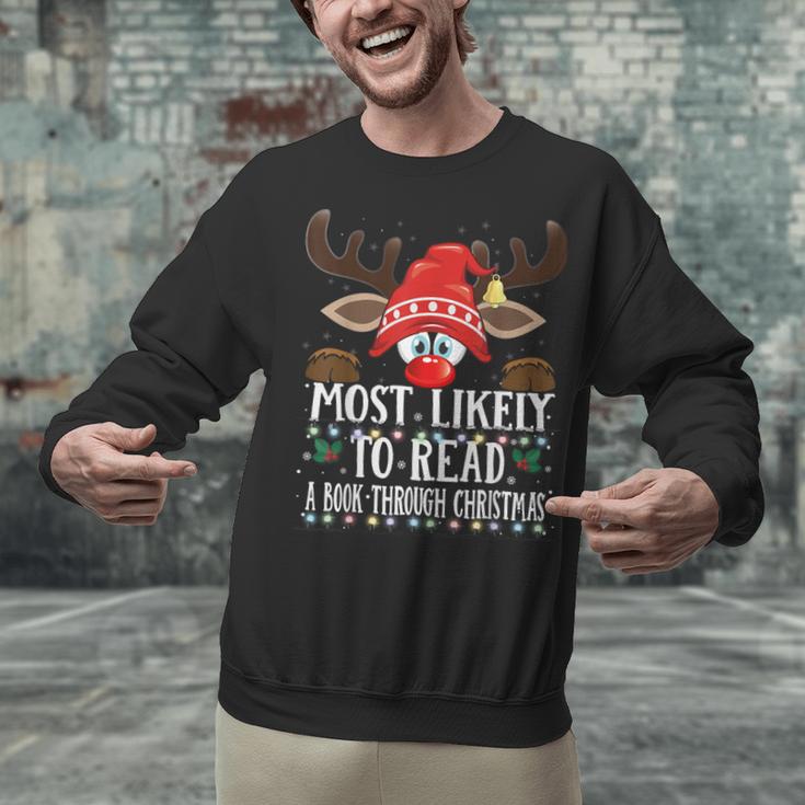 Christmas Matching Most Likely To Read A Book PJS Unisex Sweatshirt