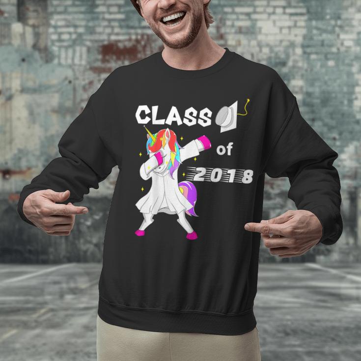 Class Of 2018 Graduation Him Her Unicorn Dabbing Shirt Unisex Sweatshirt