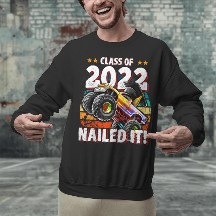 Class Of 2022 Monster Truck Graduation Cap Retro Sunset Boy Unisex Sweatshirt