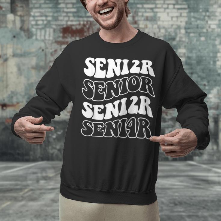 Class Of 2024 High School Senior Graduation Groovy Wave Unisex Sweatshirt