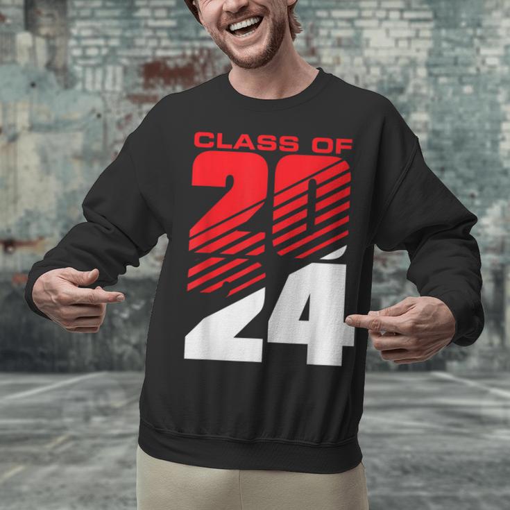 Class Of 2024 High School Senior Graduation Red Sports Style Unisex Sweatshirt