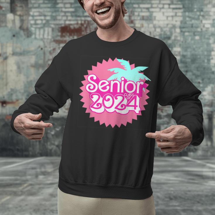 Class Of 2024 Senior Pink Retro Classic Girl Grad Graduation Unisex Sweatshirt