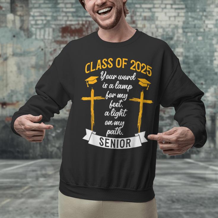 Class Of 2025 Senior Graduation Cross Quote Faith In God Unisex Sweatshirt