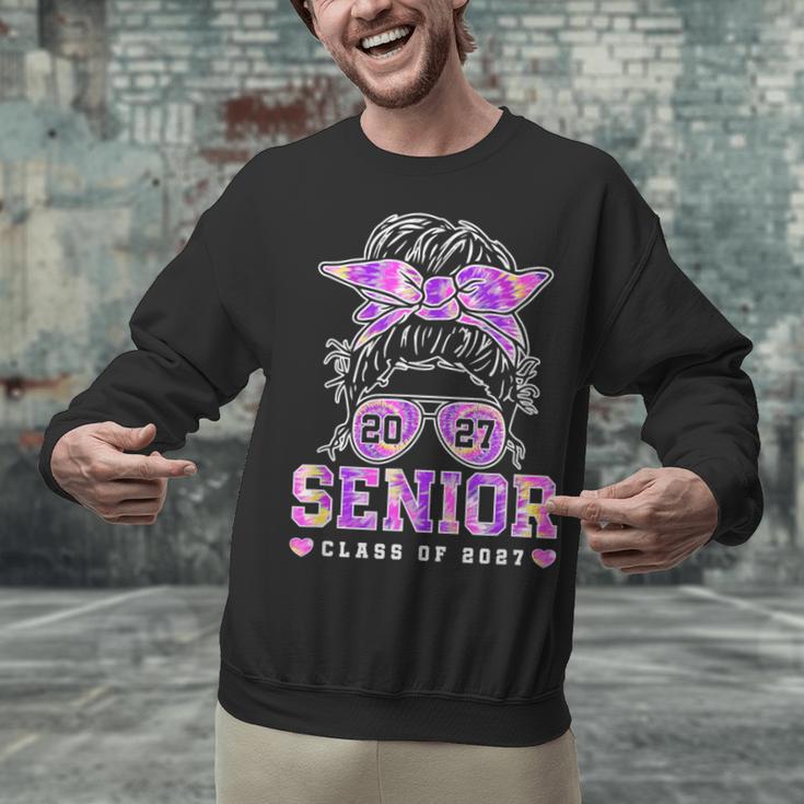 Class Of 2027 Senior Coquette Bow Messy Hair 26 Graduation Unisex Sweatshirt