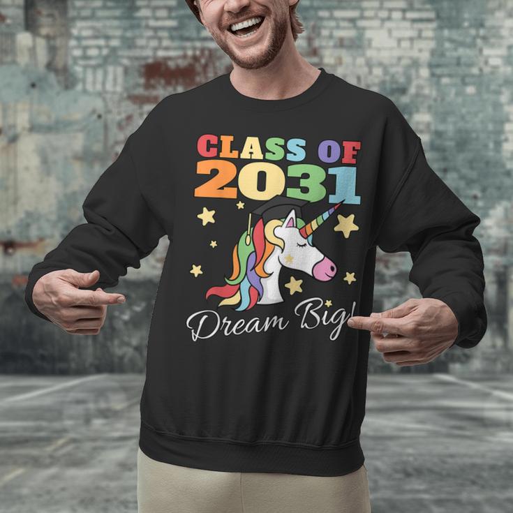 Class Of 2031 Magical Unicorn Graduation Cap Unisex Sweatshirt