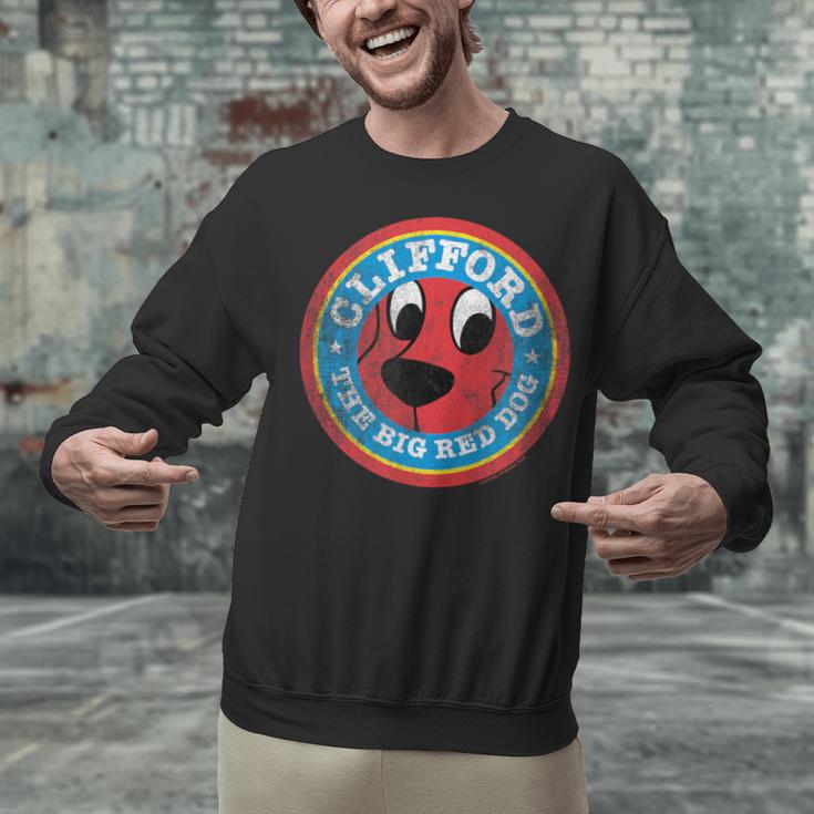 Clifford The Big Red Dog Round Distressed Logo Kids Books Unisex Sweatshirt
