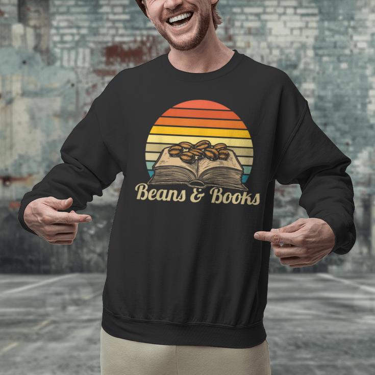 Coffee Beans & Books Retro Bookworm Librarian Unisex Sweatshirt