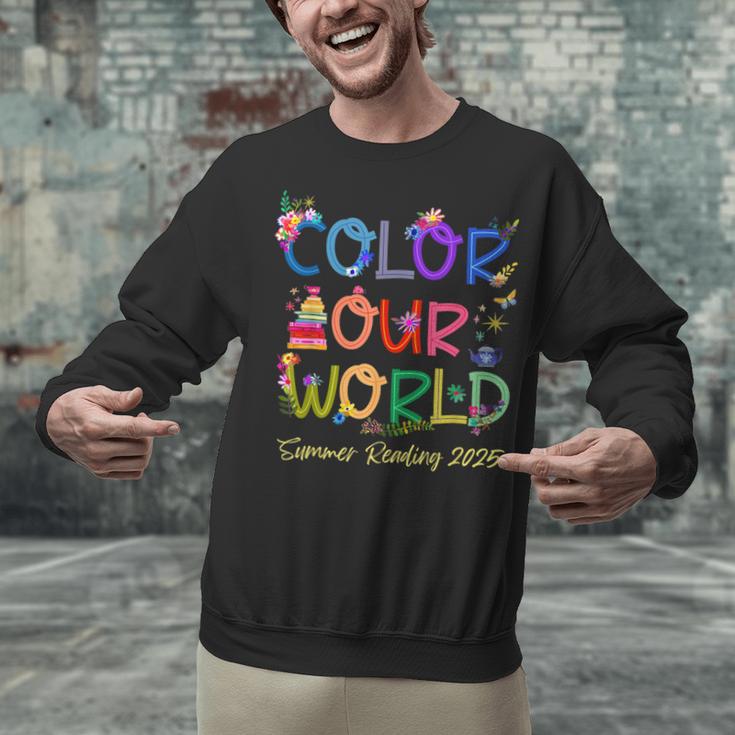 Color Our World Summer Reading 2025 Boho Wildflower Book Unisex Sweatshirt