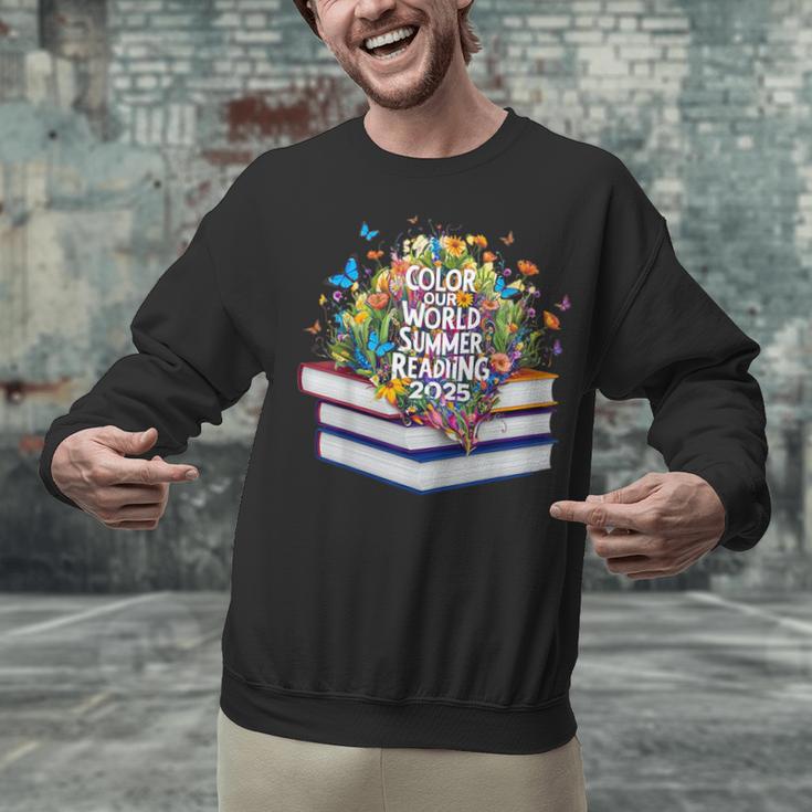 Color Our World Summer Reading 2025 Cute Book Wildflowers Unisex Sweatshirt