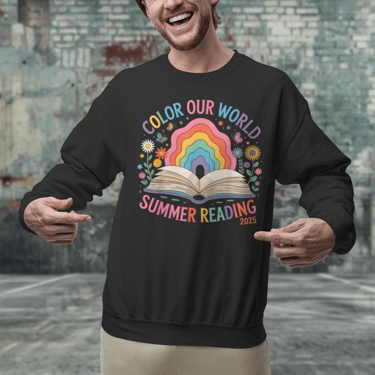 Color Our World Summer Reading 2025 Rainbow Art Book Unisex Sweatshirt