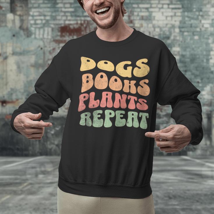 Colorful Dogs Books Plants Repeat Unisex Sweatshirt