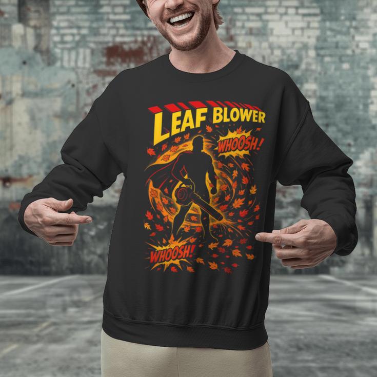 Comic Book Superhero Fall Season Leaf Blower Unisex Sweatshirt
