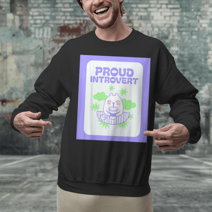 Cool Fun Cute Proud Introvert Cat Character For Men Women Unisex Sweatshirt