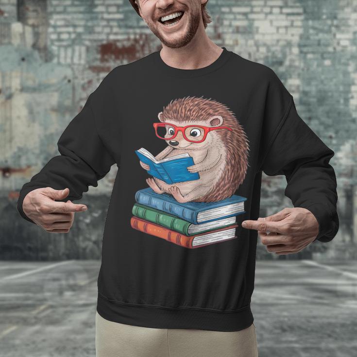 Cool Hedgehog Book Nerd Readers Unisex Sweatshirt