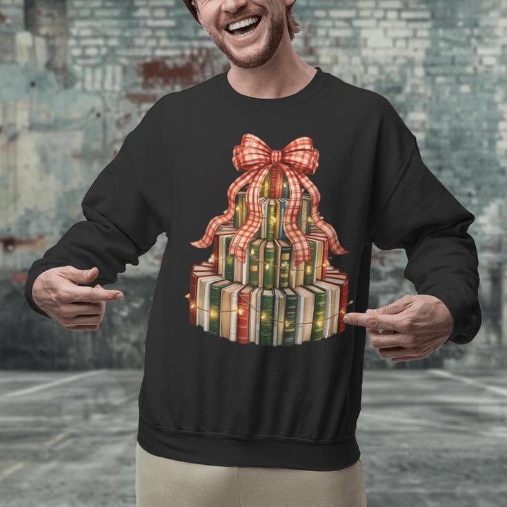 Coquette Christmas Book Tree Xmas Lights Librarian Teacher Unisex Sweatshirt Coquette Christmas Book Tree Xmas Lights Librarian Teacher Unisex Sweatshirt
