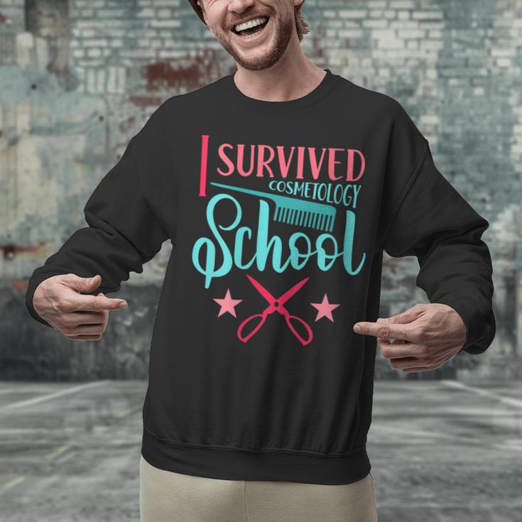 Cosmetology Graduation Tee I Survived Cosmetology School Unisex Sweatshirt