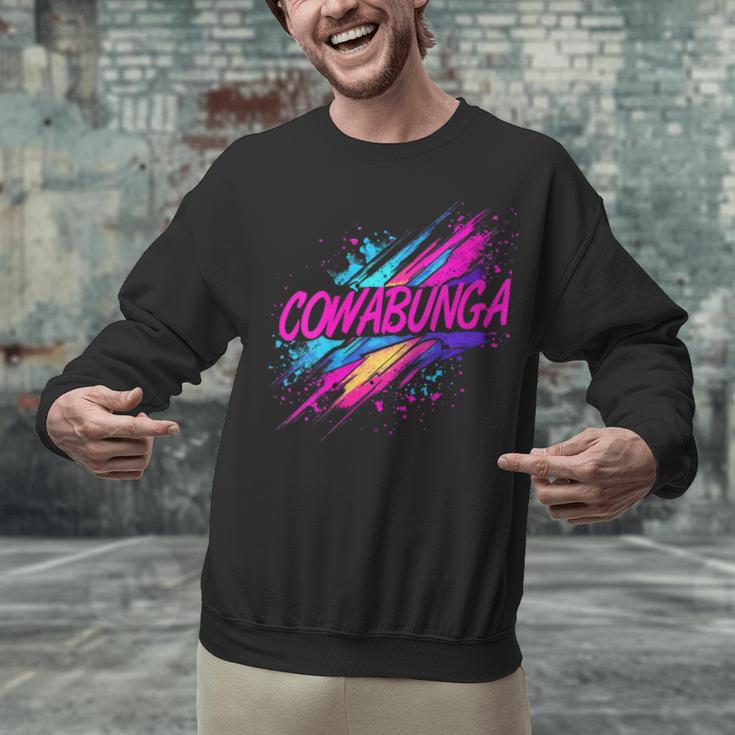 Cowabunga Retro 80s 90s Nostalgia Slang Neon Grunge Art Unisex Sweatshirt