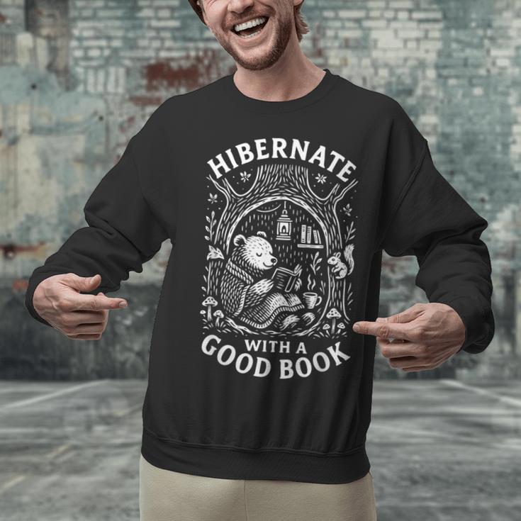 Cozy Bear Reading Hibernate With a Book Unisex Sweatshirt Cozy Bear Reading Hibernate With a Book Unisex Sweatshirt