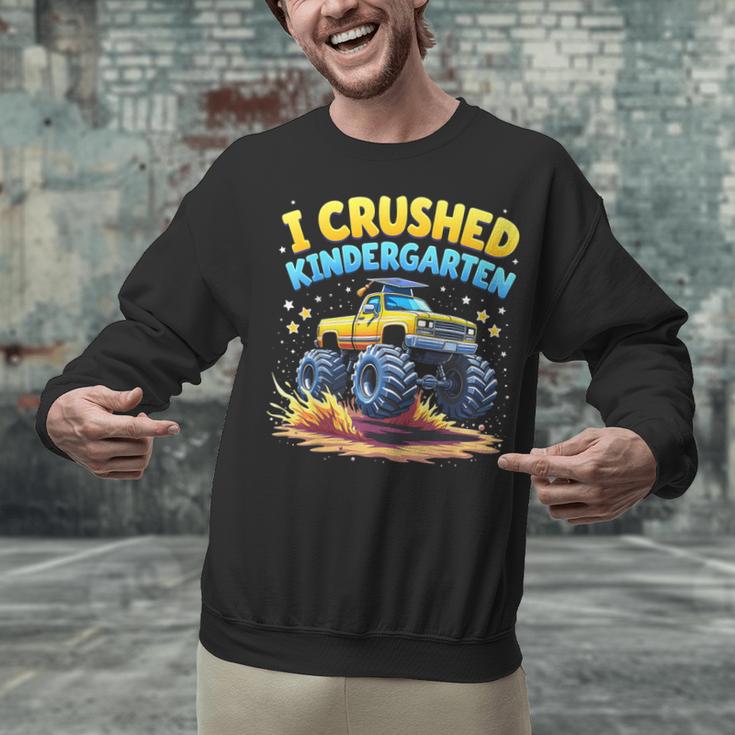 I Crushed Kindergarten Monster Truck Graduation Boys Kids Unisex Sweatshirt