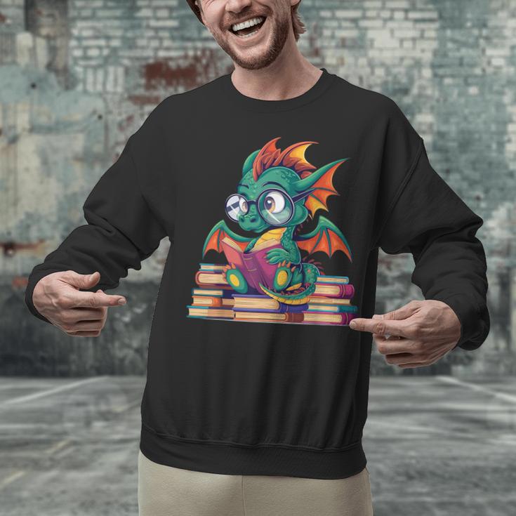 Cute Dragon Reading a Book Bookworm For Men Women Kid Unisex Sweatshirt Cute Dragon Reading a Book Bookworm For Men Women Kid Unisex Sweatshirt