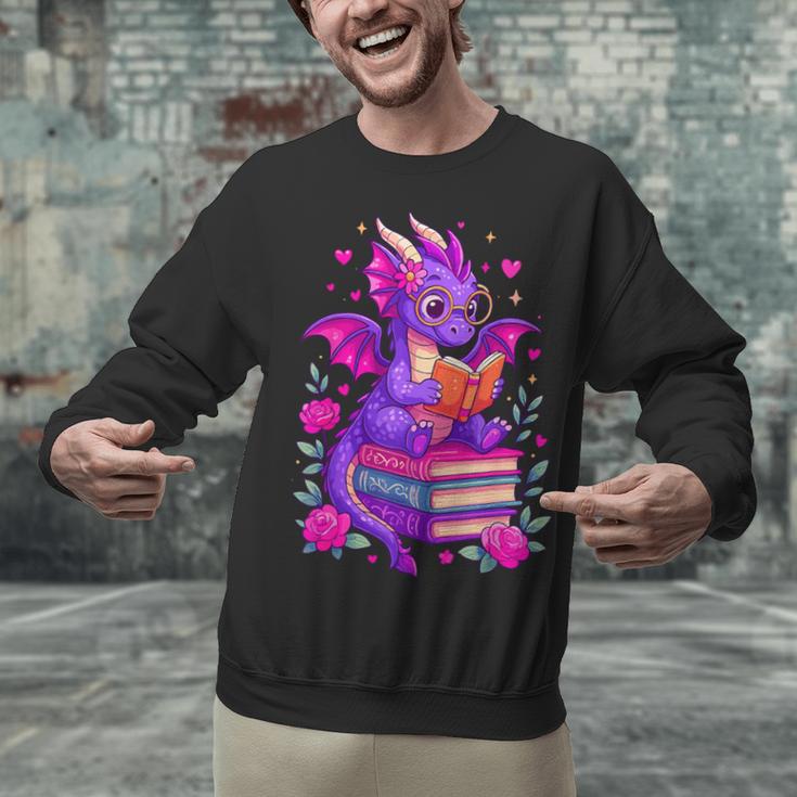Cute Dragon Reading Books Bookworm Unisex Sweatshirt
