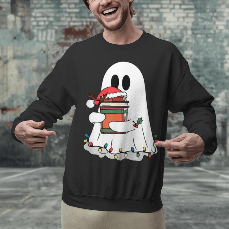 Cute Ghost Holding Books Bookish Christmas Unisex Sweatshirt Cute Ghost Holding Books Bookish Christmas Unisex Sweatshirt