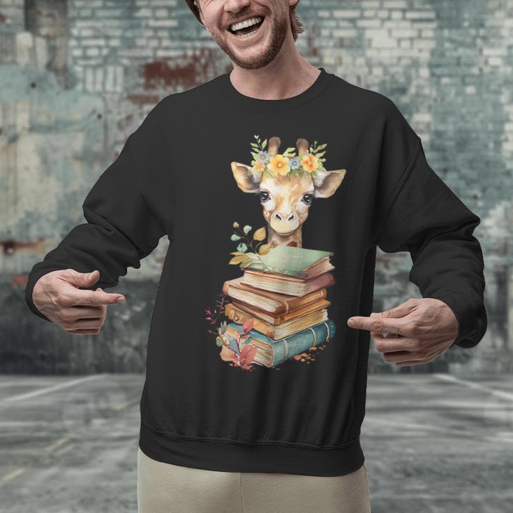 Cute Giraffe With Book Floral Bookworm Librarian Book Lover Unisex Sweatshirt Cute Giraffe With Book Floral Bookworm Librarian Book Lover Unisex Sweatshirt