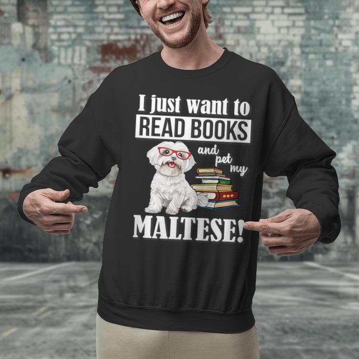 Cute Glasses Read Books & Pet My Maltese Lover Unisex Sweatshirt