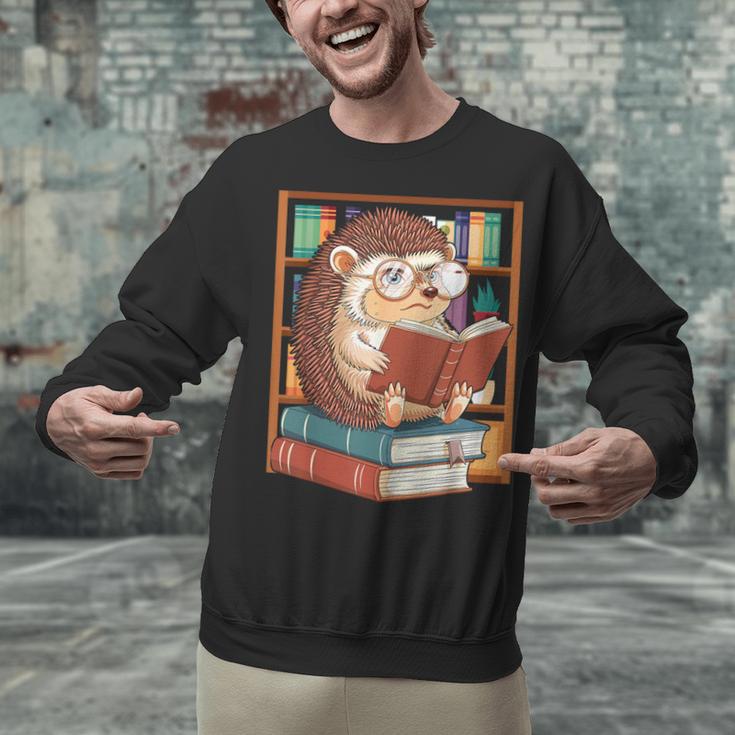 Cute Hedgehog Book Nerd Unisex Sweatshirt