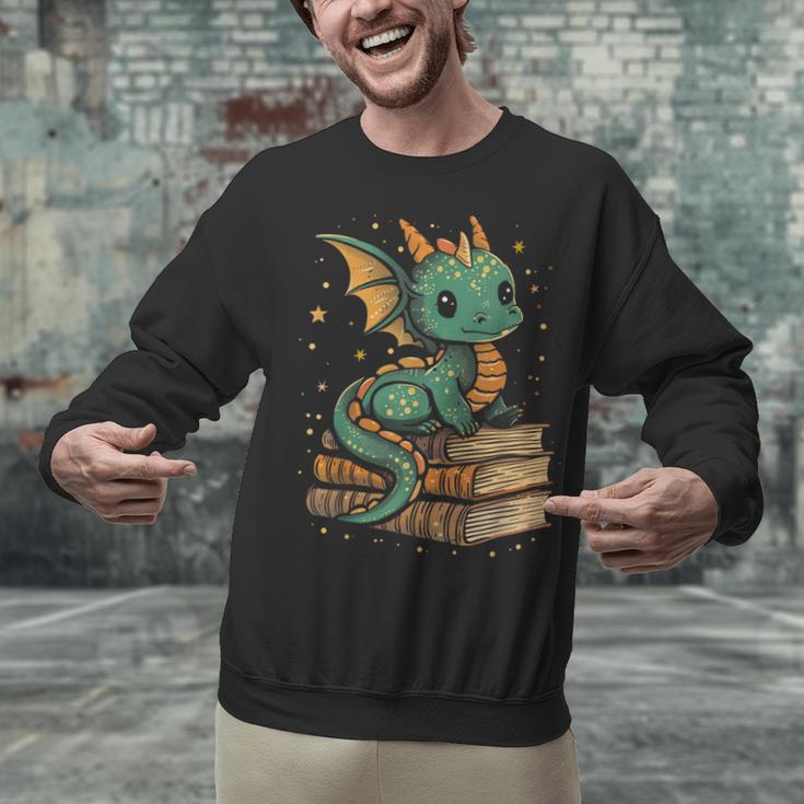 Cute Kawaii Dragon Fantasy Book Lover Book Nerd Unisex Sweatshirt