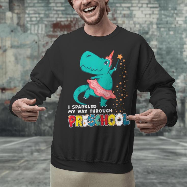 Cute Magical Ballerina Dino Unicorn Preschool Graduation Unisex Sweatshirt