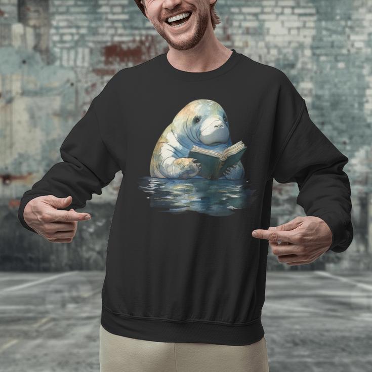 Cute Manatee Reading Book Bookworm Readers Manatee Lover Unisex Sweatshirt Cute Manatee Reading Book Bookworm Readers Manatee Lover Unisex Sweatshirt