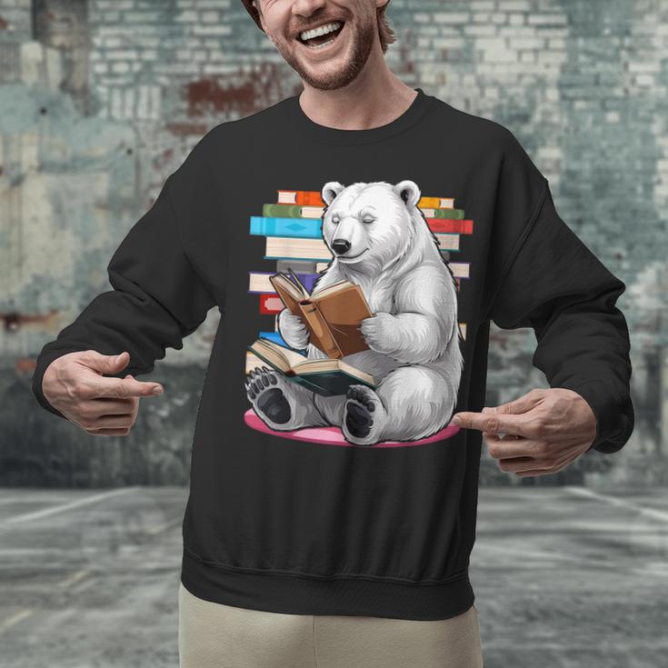 Cute Polar Bear Is Reading a Book Reading Polar Bear Unisex Sweatshirt Cute Polar Bear Is Reading a Book Reading Polar Bear Unisex Sweatshirt