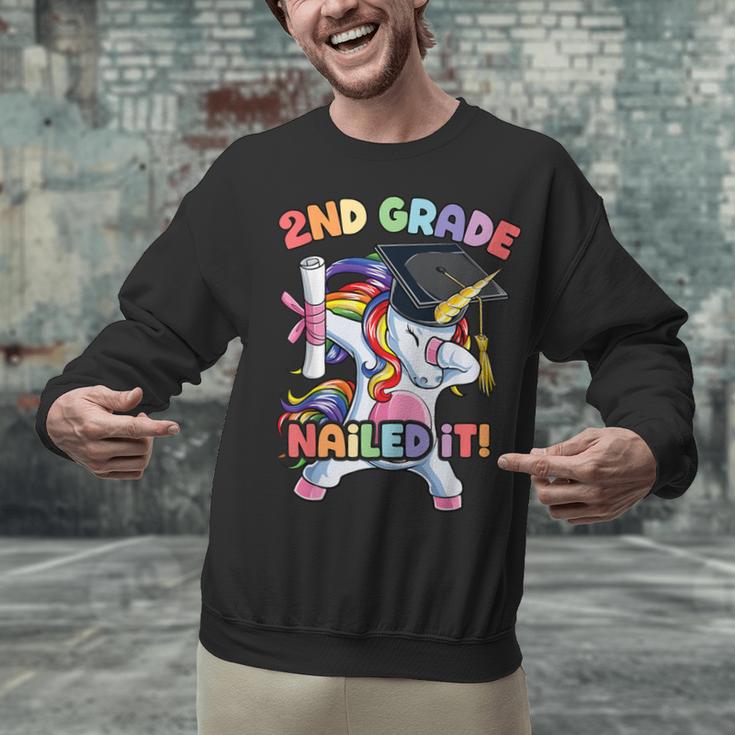 Dabbing 2nd Grade Unicorn Graduation Class Of 2021 Nailed It Unisex Sweatshirt